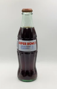 1968 SUPER BOWL II Orange Bowl PACKERS vs RAIDERS BOTTIGLIA COMPLETA DI COCA 8" - Foto 1 di 6