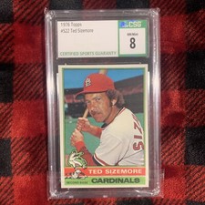 1976 Topps #522 Ted Sizemore - St. Louis Cardinals - CSG NM/Mint 8
