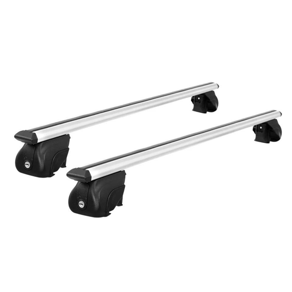 Universal Car Roof Rack 1240mm Upgraded Holder Cross Bars Aluminium Silver 90kg