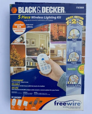 Kit de iluminación interior exterior inalámbrico Black & Decker 5 piezas FW3000 NUEVO CON ETIQUETAS Foto 1 de 4