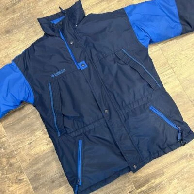 Columbia Youth Size 18/20 Down Coat Jacket NO HOOD Blue Full Zip - Image 1 of 4