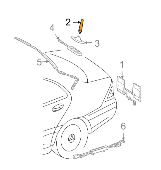 NUEVA ANTENA RADIO MERCEDES-BENZ C W203 A2038200575 OEM Foto 1 de 1
