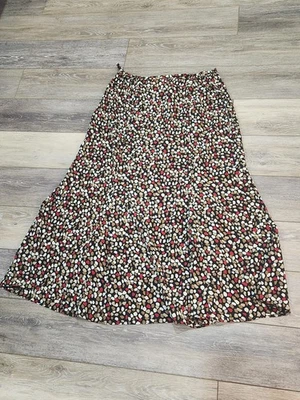 Saia maxi Kathie Lee vintage elegante multicolorida bolinhas tamanho 12 - Imagem 1 de 4