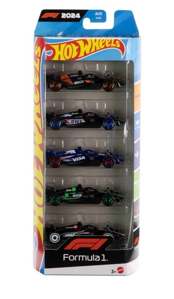 Hot Wheels 5 Pack 2024 F1 Formula 1: McLaren / Alpine / Red Bull / Sauber / Hass - Image 1 of 1