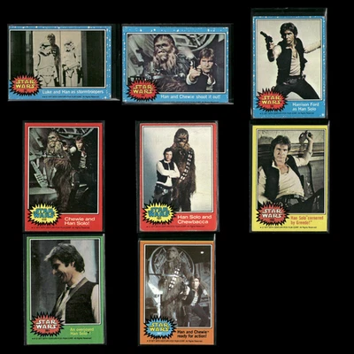 Star Wars 1977 Topps Lot (8)  EX-VG Han Solo Vintage 1st Edition  - Image 1 of 4