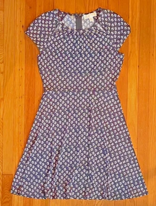 Michale Kors Blue Knit A-Line Flare Dress with Cute Shoulder Cutouts - Small - Picture 1 of 7