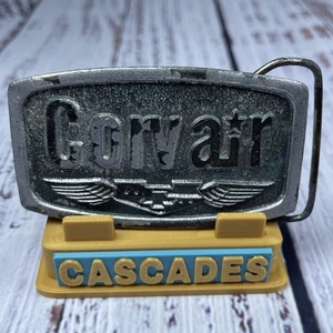 Vintage Metal Corvair Chevrolet Wyoming Studio Art Works Belt Buckle - Picture 1 of 8