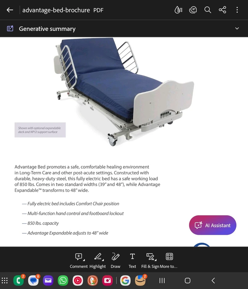 Hospital Bed w/ Air Mattress & Remote 850 LB Limit Can Fit 2 People - Image 1 of 4