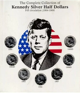 USA Komplette Sammlung der Kennedy-Silberdollar 7 Münzen - 1964 - 1969 - (042) - Bild 1 von 4