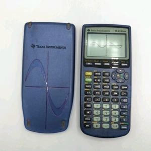 Texas Instruments TI-83 Plus Graphing Calculator Blue w/ Cover Tested/ Works - Picture 1 of 9