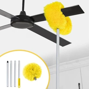 Ceiling Fan Cleaner Duster Cleaning Tool With Extension Pole Dust Removal Brush - Picture 1 of 14