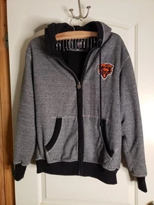 NFL Pro Line Chicago Bears Full Zip Hooded Jacket Grey Orange Size L Fleece Line - Bild 1 von 9