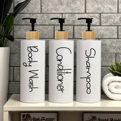 3pcs Refillable Soap Dispenser Bottles: Pump Containers for Shampoo & Gel - NEW - Image 1 of 4