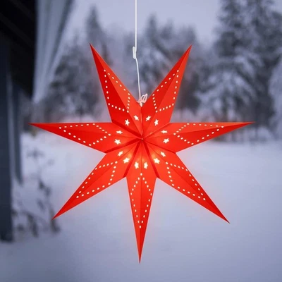 SALCAR LED Papierstern Weihnachten mit Beleuchtung, 3D Leuchtstern Fenster zum - Bild 1 von 4