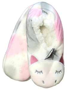 Girls Rainbow Sherpa Unicorn Ballet Slippers House Shoes M/L (13-4) - Picture 1 of 1