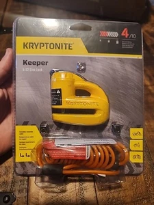 Nuovo Kryptonite Keeper 000884 5-S2 blocco freno a disco moto giallo spedizione veloce - Foto 1 di 4