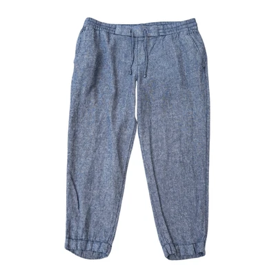 Pantalones Cortos Old Navy Tiro Medio Mezcla Lino Mujer’s Azul Cambray Talla L Foto 1 de 4