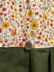 Fall Sunflowers Leaves Buttons Valance Autumn Farmhouse Kitchen Curtain 35”x17” - Picture 1 of 7
