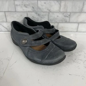 Women's Clarks Artisan Shoes Kessa Agnes Size 7.5M Gray Leather Mary Janes - Picture 1 of 7