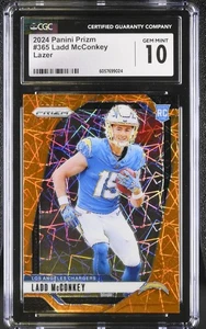 Ladd McConkey, 2024 Panini Prizm #365 Orange Lazer Prizm (RC) - Picture 1 of 2