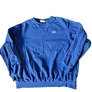 Felpa girocollo uomo Lacoste blu royal abbigliamento sportivo classico taglia L a costine - Foto 1 di 7