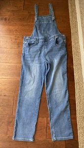 Cat & Jack Size XL 14 Plus Bib Blue Denim Overalls Jeans Adjust Top Inseam 27” - Picture 1 of 6