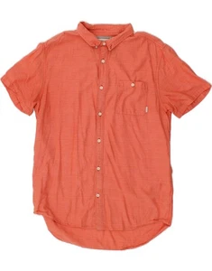 QUIKSILVER Mens Modern Fit Short Sleeve Shirt Large Orange Cotton CL55 - Picture 1 of 3