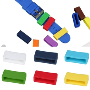 10PCS Silicone Watch Strap Band Keeper Holder Hoop Loop Ring Anti-slip - Picture 1 of 27