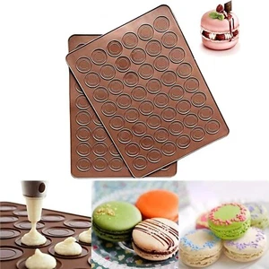 2 PCS 48 Capacity Macaron Silicone Baking Mat Baking Sheet Muffin DIY Mould - Picture 1 of 7