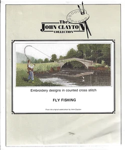 Flyfishing Fly Fishing River Scene Cross Stitch Chart John Clayton Collection - Picture 1 of 1