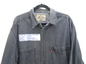 Vintage Levi's Denim Shirt Mens XL Long Sleeve Metal Button Cotton Fade Black - Picture 1 of 10