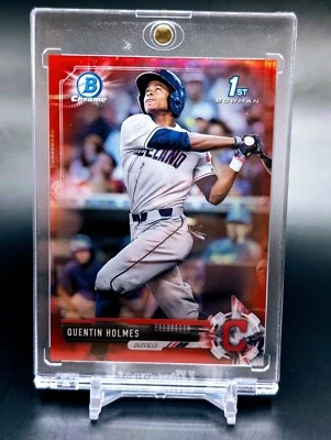 2017 Bowman Chrome Red Refractor BDC-118 Quentin Holmes 1st Bowman #/5 - Image 1 of 2