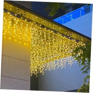 Icicle Dripping Lights, 13FT 144 LEDs 8 Modes Christmas Connectable Warm White - Picture 1 of 7