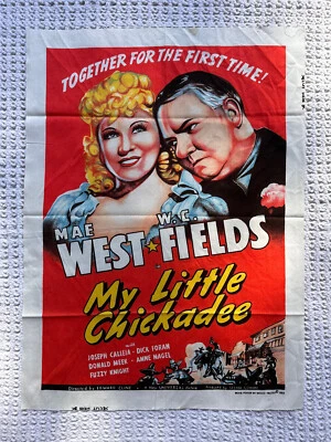 My Little Chickadee Wesco-Reltex Material MOVIE POSTER 1982 Fabric 30x22 - Image 1 of 4