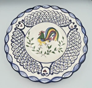 RCCL Faience Hand Painted Large Rooster Charger Plate 15.5" Diameter Portugal - Picture 1 of 13