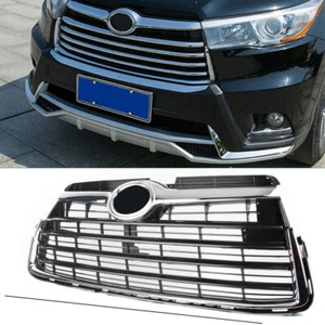 Chrome Front Hood Grille Upper Grill For Toyota Highlander 2014 2015 2016 - Picture 1 of 9