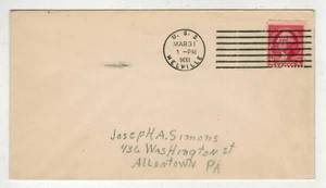 US NAVY 1936 WW1 & WW2 DESTROYER USS MELVILLE STRAIGHT LINE CANCEL - Picture 1 of 1