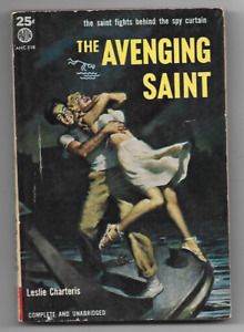 THE AVENGING SAINT by Leslie Charteris 1953 Avon #518 Violent GGA C Ray Johnson?