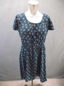 West Kei Size M Women Multicolor Short Sleeve Cinch Waist Pleated Midi Dress 400 - Picture 1 of 10
