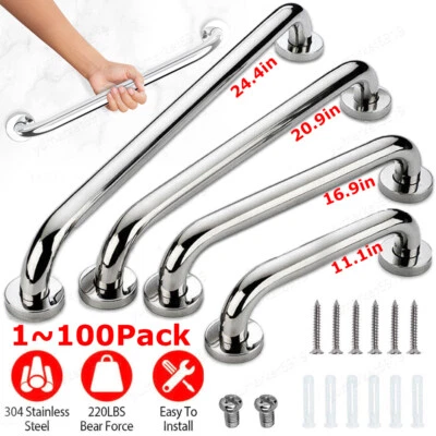 LOT Commercial Grab Bar Bath Bathroom Safety Handicap Stainless Steel Hand Rail  - Image 1 of 4