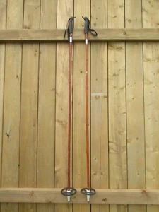 GREAT OLD Snow Skis Bamboo Ski Poles Measures 54" Long with Baskets - Picture 1 of 5