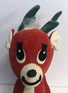 Vintage Dream Pets Dakin Red Velvet Reindeer Plush Stuffed Animal 1962 Christmas - Picture 1 of 17