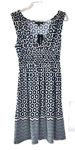Max Edition Women's Blue Polyester V Neck Sleeveless Knee Length Dress Size M - Picture 1 of 7