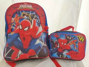 Marvel Spiderman Boys Backpack Bookbag Lunch Box School Kids Toy Gift Superhero