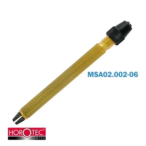 Horotec Pin Vice With Fluted Hollow Brass Handle and Round Head, MSA02.002-06. - Picture 1 of 1