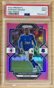 2022-23 Prizm Premier League Pink Prizm /199 Amadou Onana #240 PSA 9 Pop 1! - Picture 1 of 2