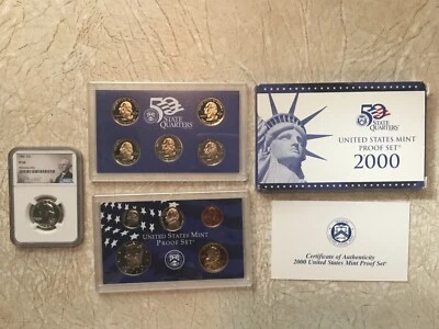 🌟1964 NGC PF64 SILVER 25 Cent 2000 Proof Set  $1 Sacagawea 1/4 Pound Coin Lot - Image 1 of 4