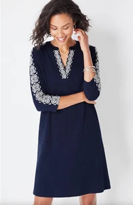 J.Jill - L - Relaxed Embroidered Knit 3/4-Sleeve Dress - NWT - Picture 1 of 8