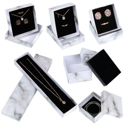 Gift Jewellery Boxes Marble Earring Necklace Bangle Ring Bracelet Pendant Box 🎀 - Image 1 of 4