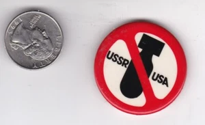 1980er Nuclear Disarmament No Nukes Cold War UdSSR / USA Button - Bild 1 von 1